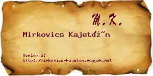 Mirkovics Kajetán névjegykártya